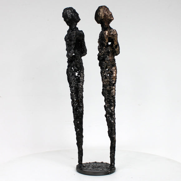 Duo de muses 32-33 - Sculpture femmes métal Bronze et Acier