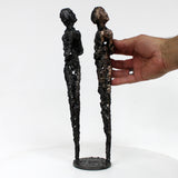 Duo de muses 32-33 - Sculpture femmes métal Bronze et Acier