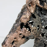 Cheval barbe 34-23 - Sculpture tete de cheval dentelle métal acier et bronze