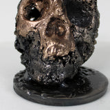 Crane 36-23 - Sculpture tete de mort metal dentelle acier et bronze