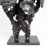Sacré de Thèbes - Sculpture portrait d'un guerrier en dentelle de métal : Bronze et Acier