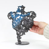 Pavarti Oceanie - Sculpture bustier femme dentelle metal patine bleue