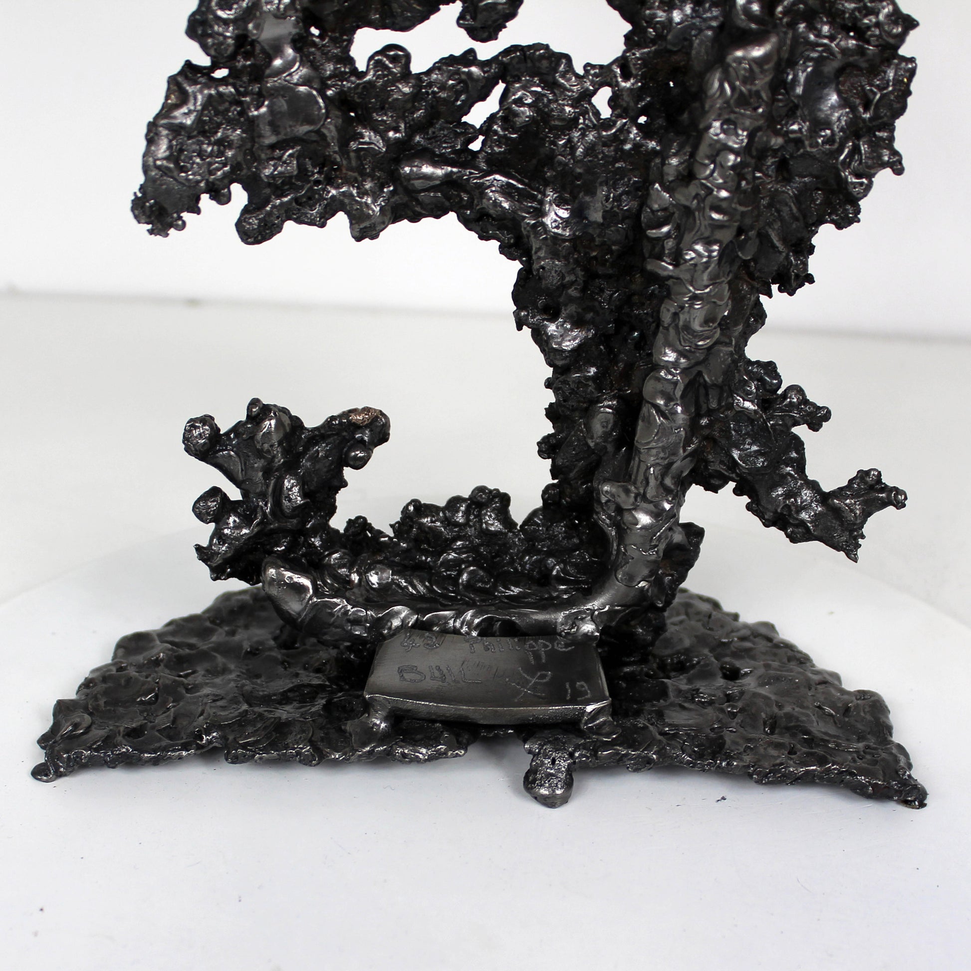 Belisama Rouge Carmin - Sculpture Buste femme dentelle Bronze Acier et verre - Buil