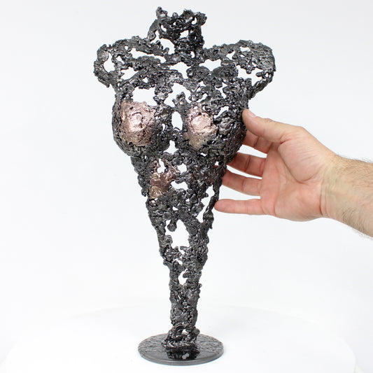 Pavarti Impromptue - Sculpture corps femme dentelle métal acier bronze