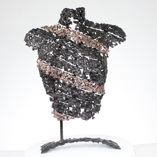 Belisama La femme ruban - Sculpture métal buste feminin acier bronze - Buil