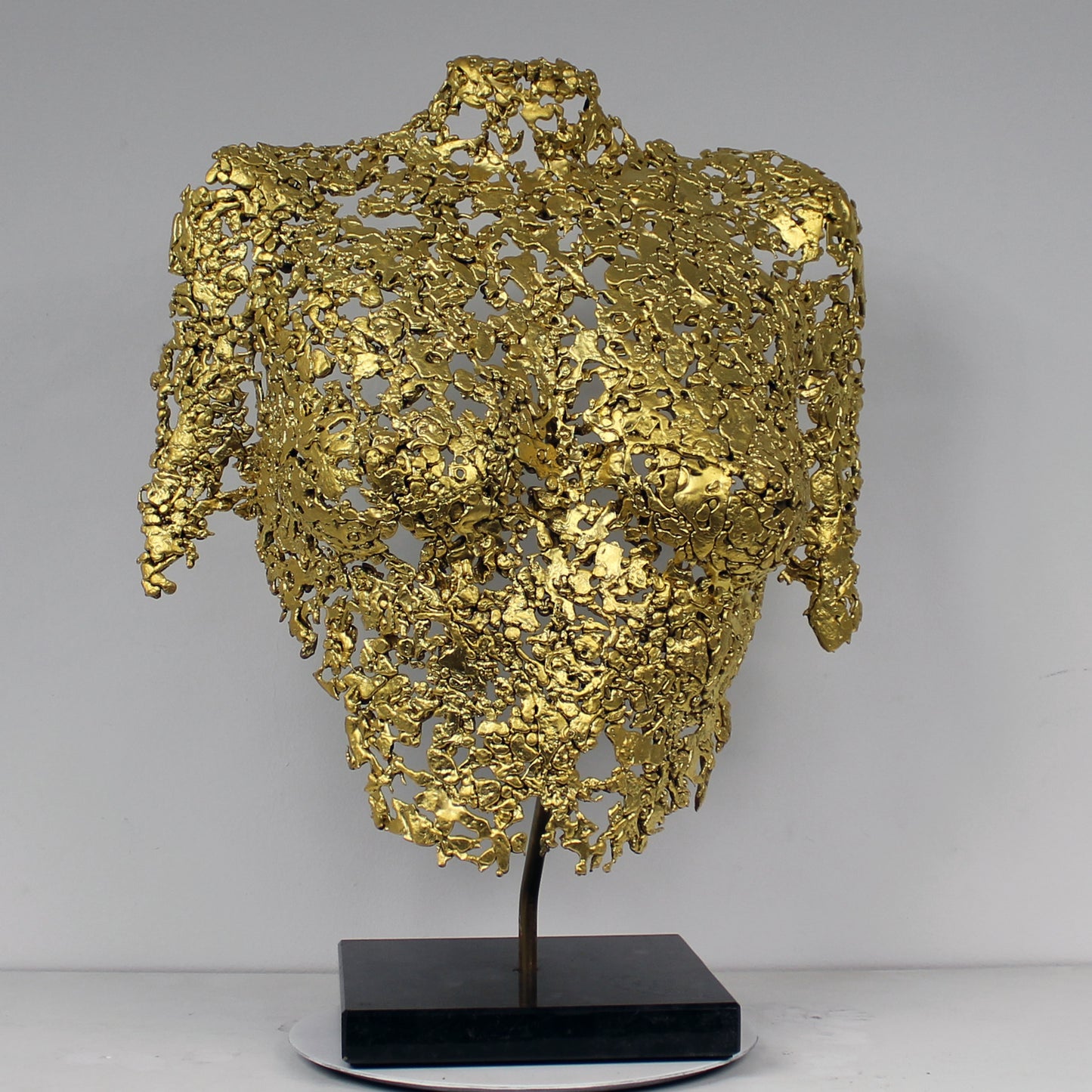 Belisama Golden Dawn - Sculpture buste femme dentelle bronze et Or - Buil