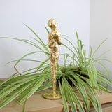 Muse Or 56 -22 - Sculpture femme metal et feuilles or 24 carats