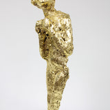 Muse Or 56 -22 - Sculpture femme metal et feuilles or 24 carats