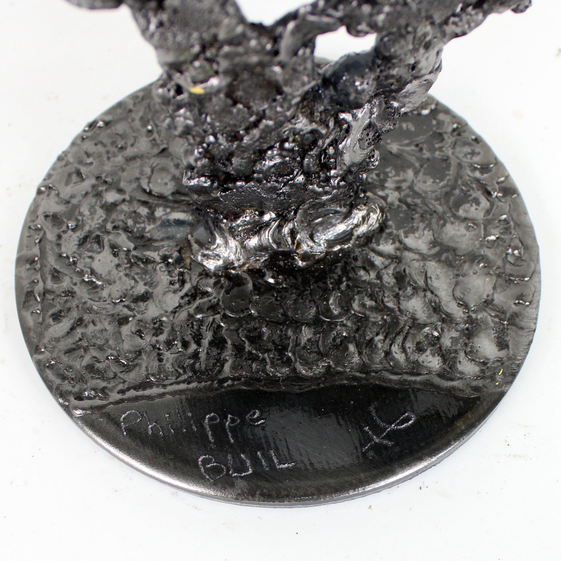 Pavarti Azur - Sculpture torse homme dentelle metal et feuilles or 24 carats