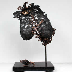 Belisama Vanda - Sculpture Buste femme dentelle acier et Bronze - Buil