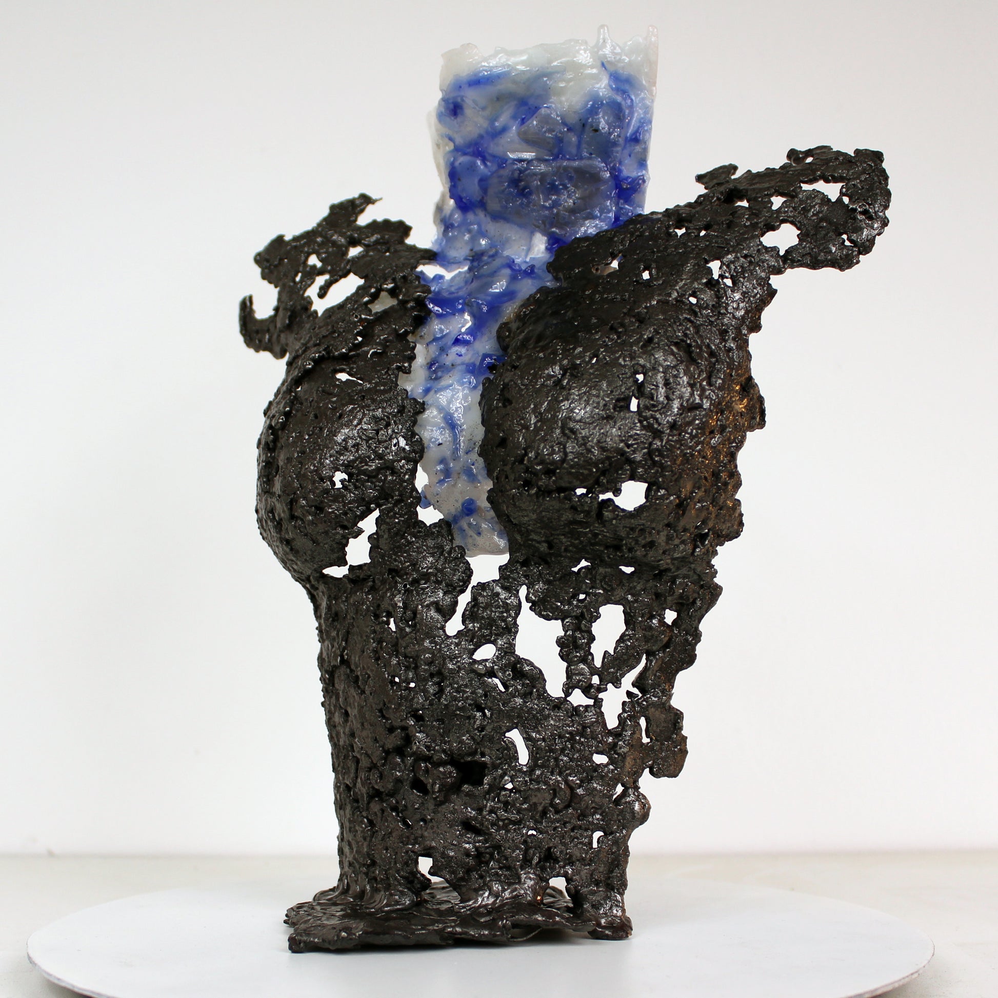 Pavarti Océan - Sculpture corps dentelle acier et verre - Buil