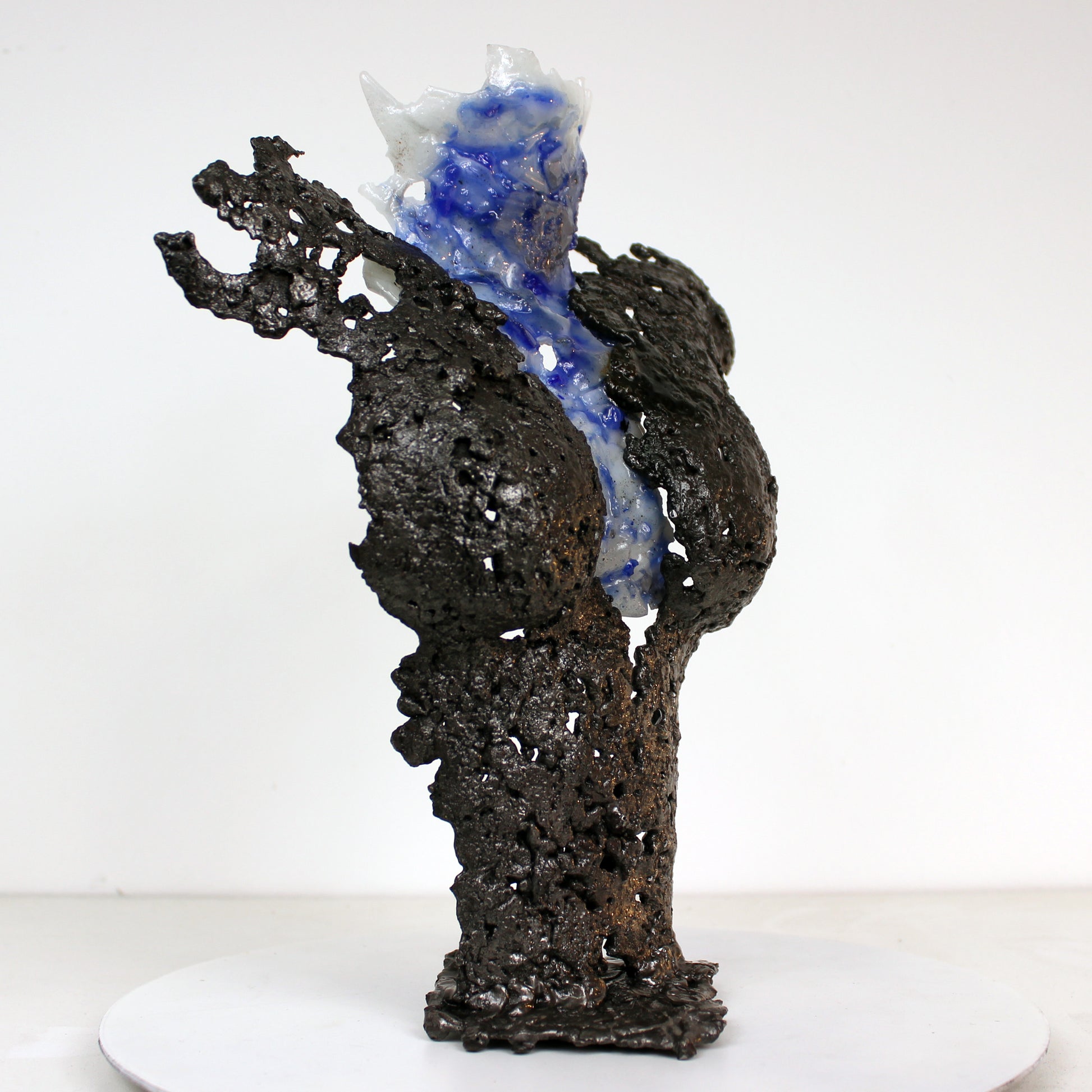 Pavarti Océan - Sculpture corps dentelle acier et verre - Buil