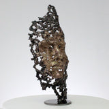 Sortir du bois - Sculpture visage métal dentelle acier, bronze -  Face metal artwork - lace steel bronze - Buil