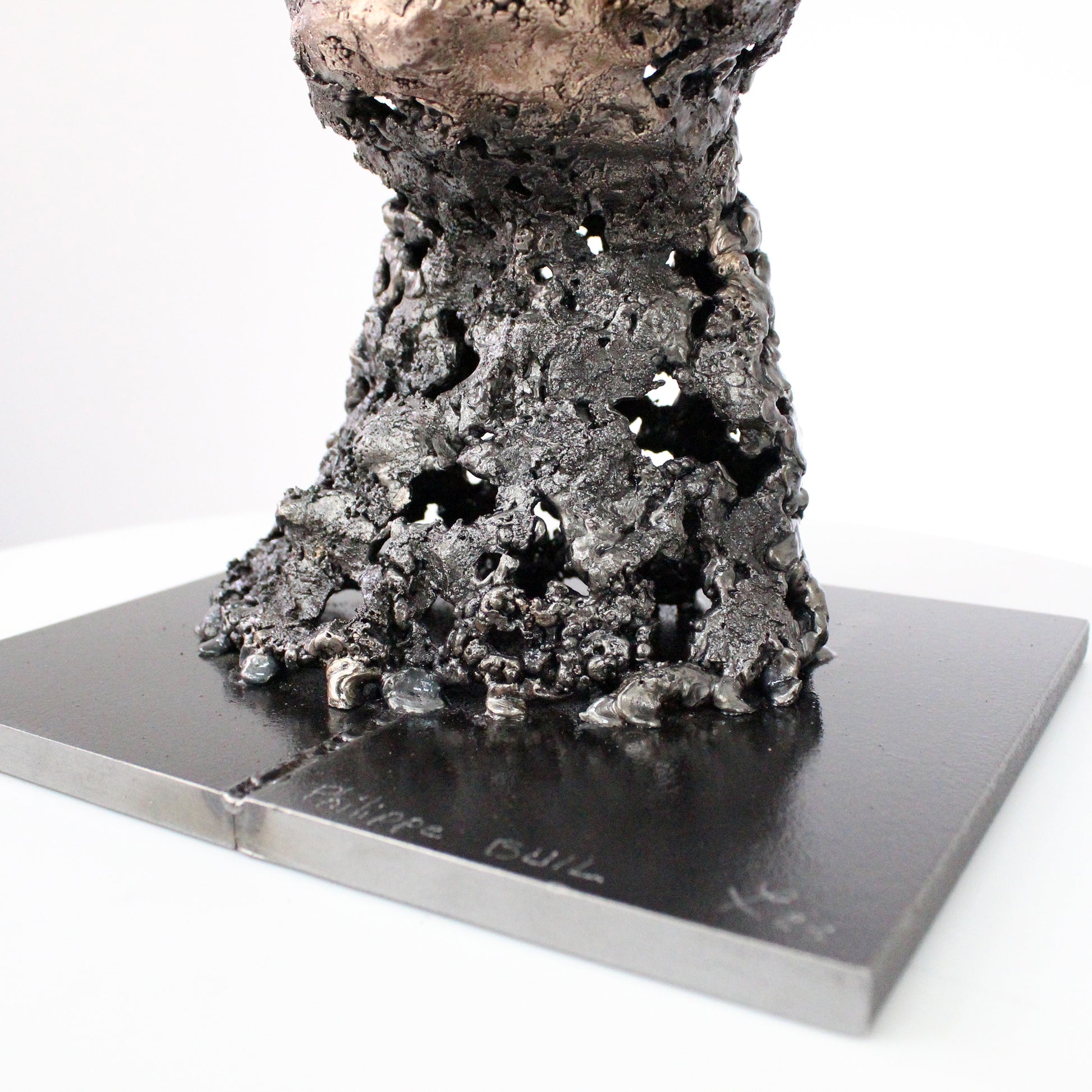 Un Roc - Sculpture tête métal dentelle acier, bronze -  Head metal artwork - lace steel bronze - Buil