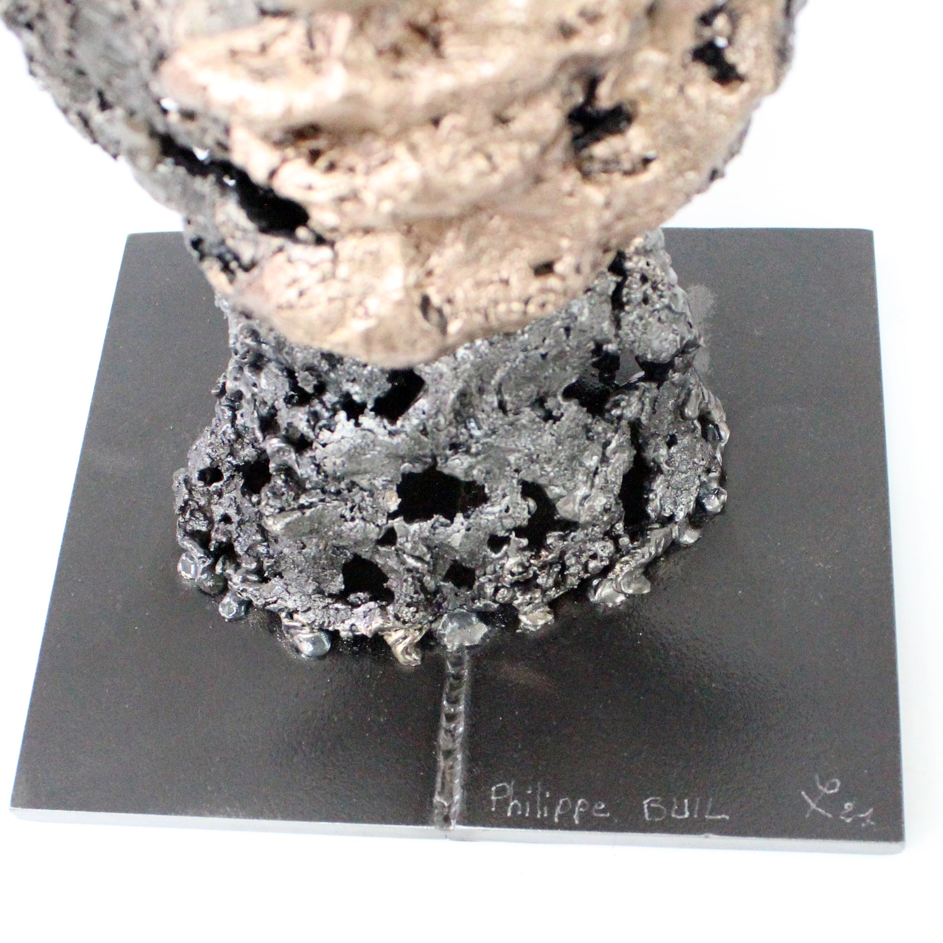Un Roc - Sculpture tête métal dentelle acier, bronze -  Head metal artwork - lace steel bronze - Buil