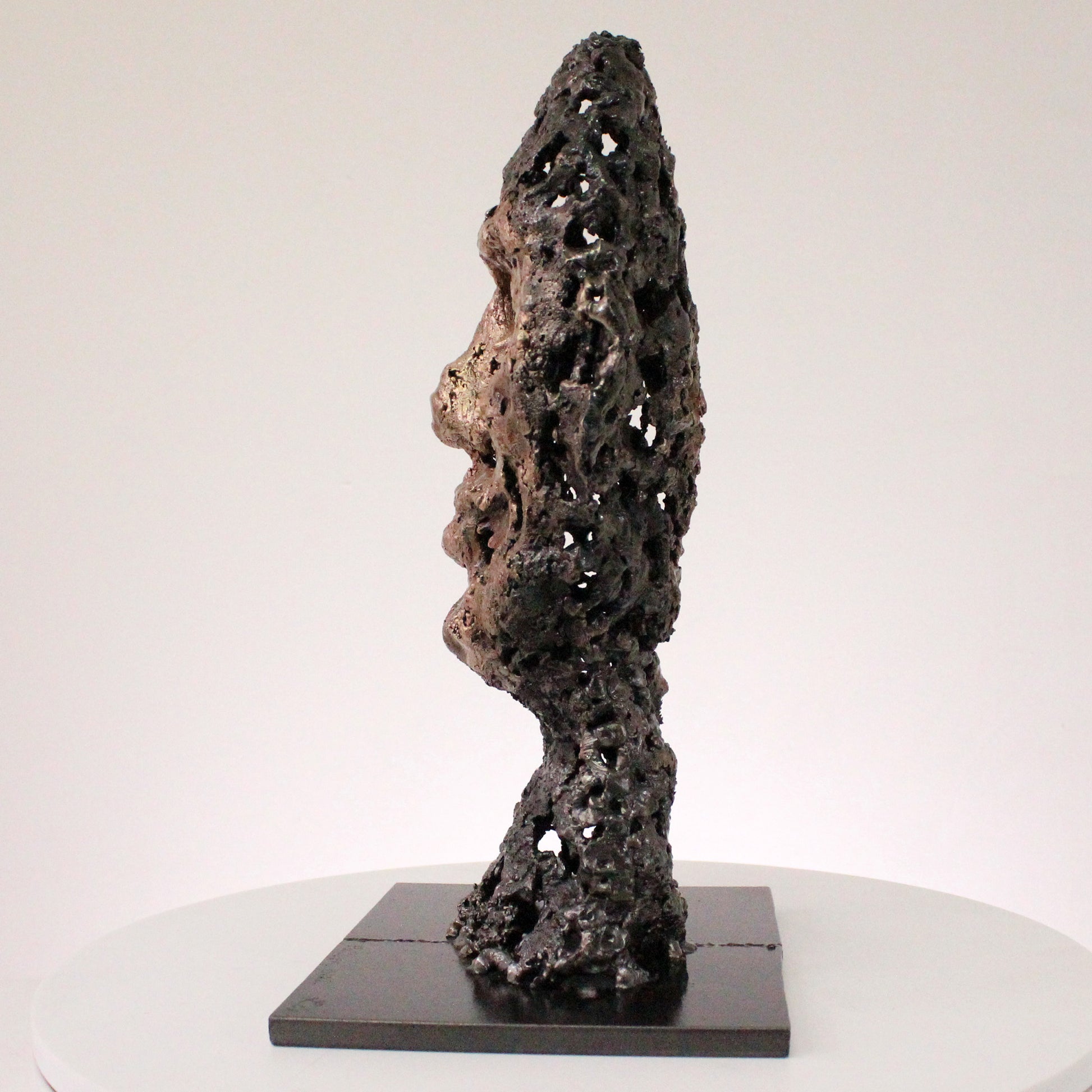 Un Roc - Sculpture tête métal dentelle acier, bronze -  Head metal artwork - lace steel bronze - Buil