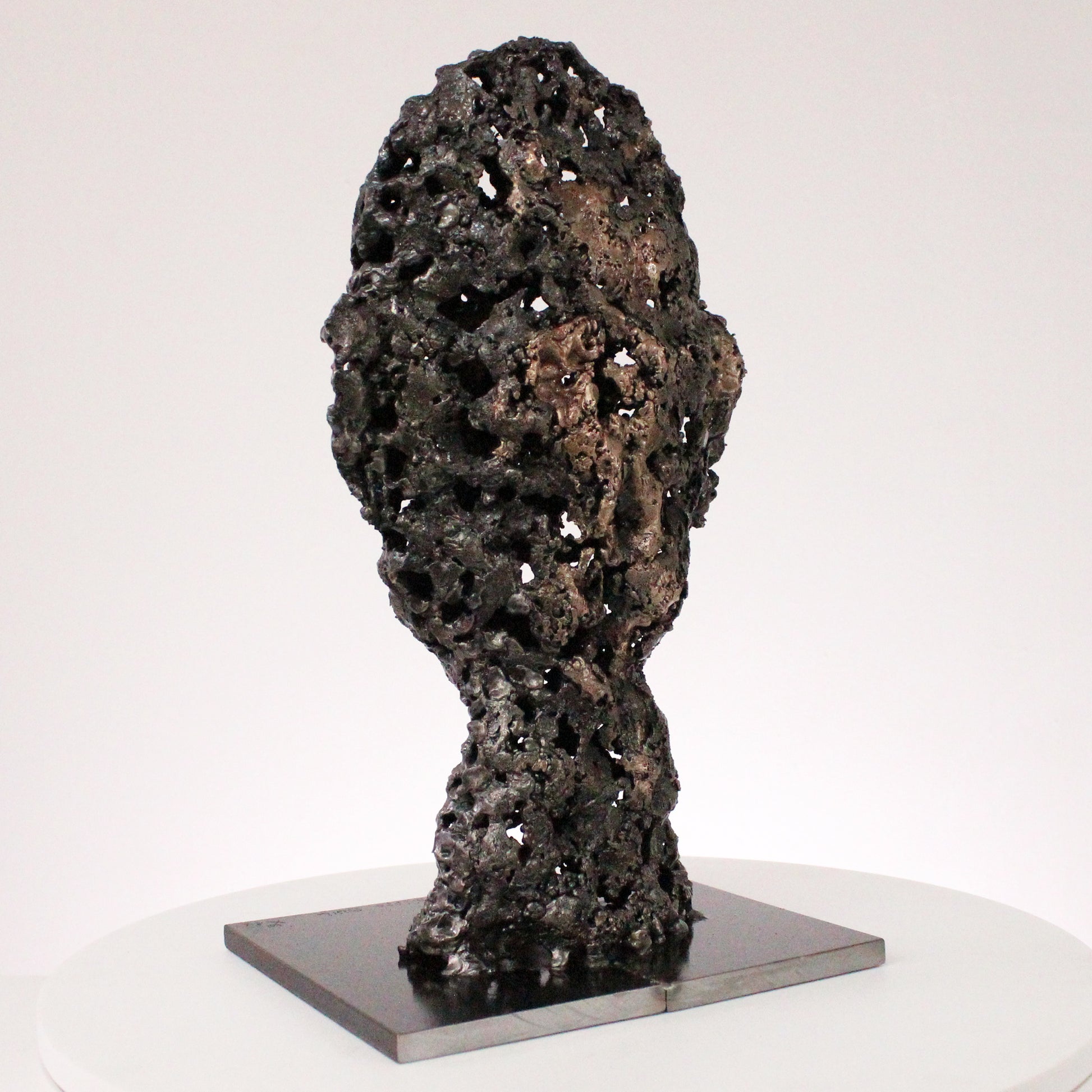 Un Roc - Sculpture tête métal dentelle acier, bronze -  Head metal artwork - lace steel bronze - Buil