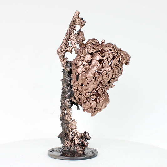 Montagne Yogi 89-22 - Sculpture dos en bronze sur dentelle acier et bronze