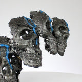 Cranes love - Sculpture cranes metal - Tete de mort Acier éciture Love en pigments fluorescents
