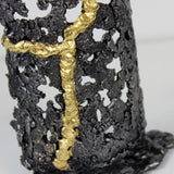 BOUTEILLE CHAMPAGNE KINTSUGI – Sculpture bouteille en dentelle acier et feuille or