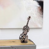 Oublié des dieux 98-22 - Sculpture violon dentelle metal acier et bronze