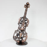 Oublié des dieux 98-22 - Sculpture violon dentelle metal acier et bronze