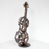 Oublié des dieux 98-22 - Sculpture violon dentelle metal acier et bronze