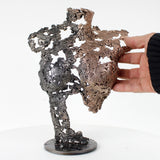 Pavarti Idylle - Sculpture buste femme dentelle metal acier et bronze