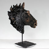 Cheval Rabastas - Sculpture métal - tête de cheval en Acier et Bronze - Buil