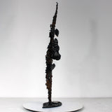 Acteur de l'ombre 3 - Sculpture visage dentelle métal acier bronze - Buil