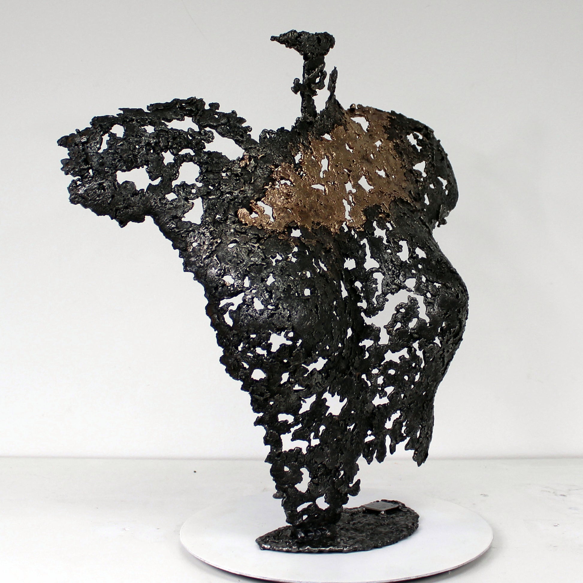 Belisama Antan - Sculpture buste femme dentelle Acier bronze - Buil