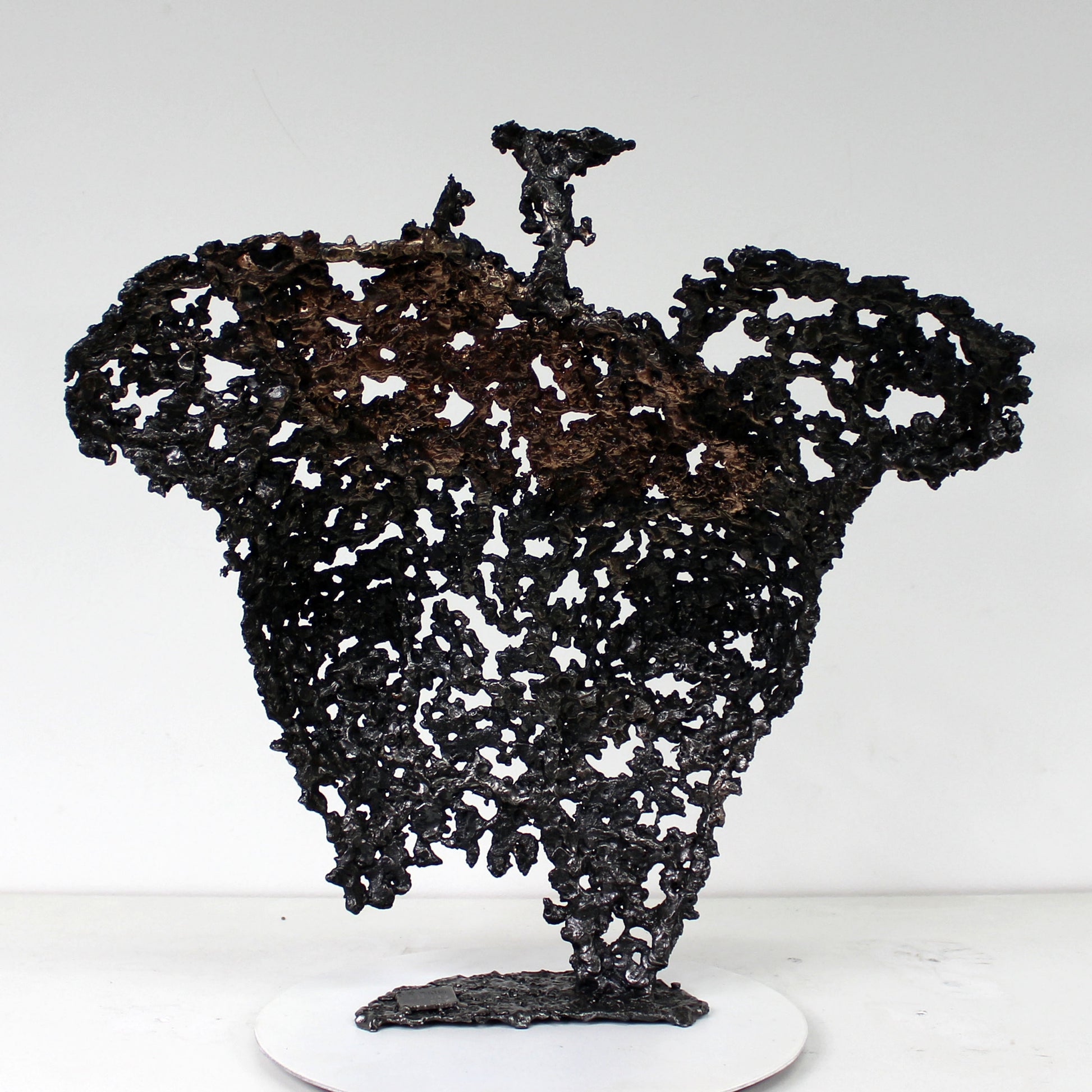 Belisama Antan - Sculpture buste femme dentelle Acier bronze - Buil