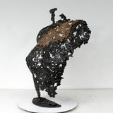 Belisama Antan - Sculpture buste femme dentelle Acier bronze - Buil