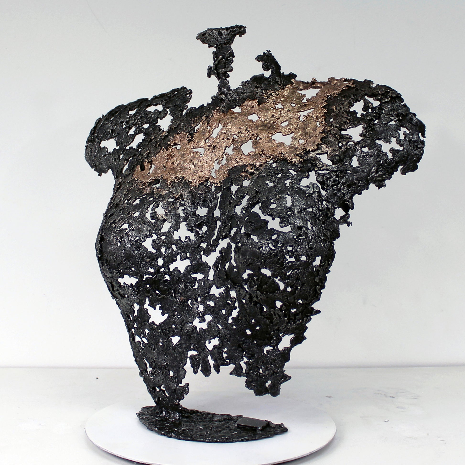 Belisama Antan - Sculpture buste femme dentelle Acier bronze - Buil