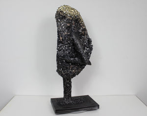 Le blond - Sculpture métal visage bronze acier laiton - Buil