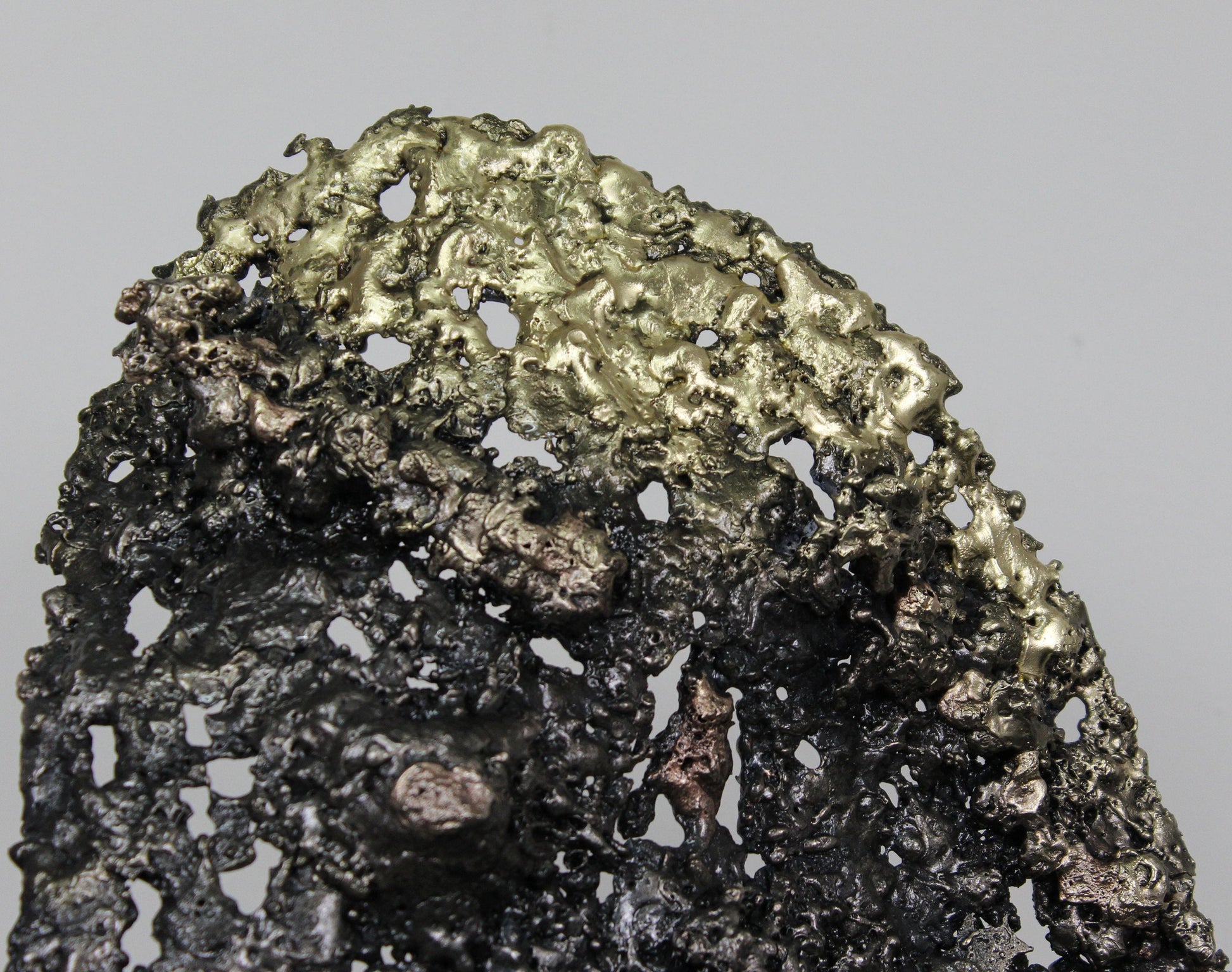 Le blond - Sculpture métal visage bronze acier laiton - Buil