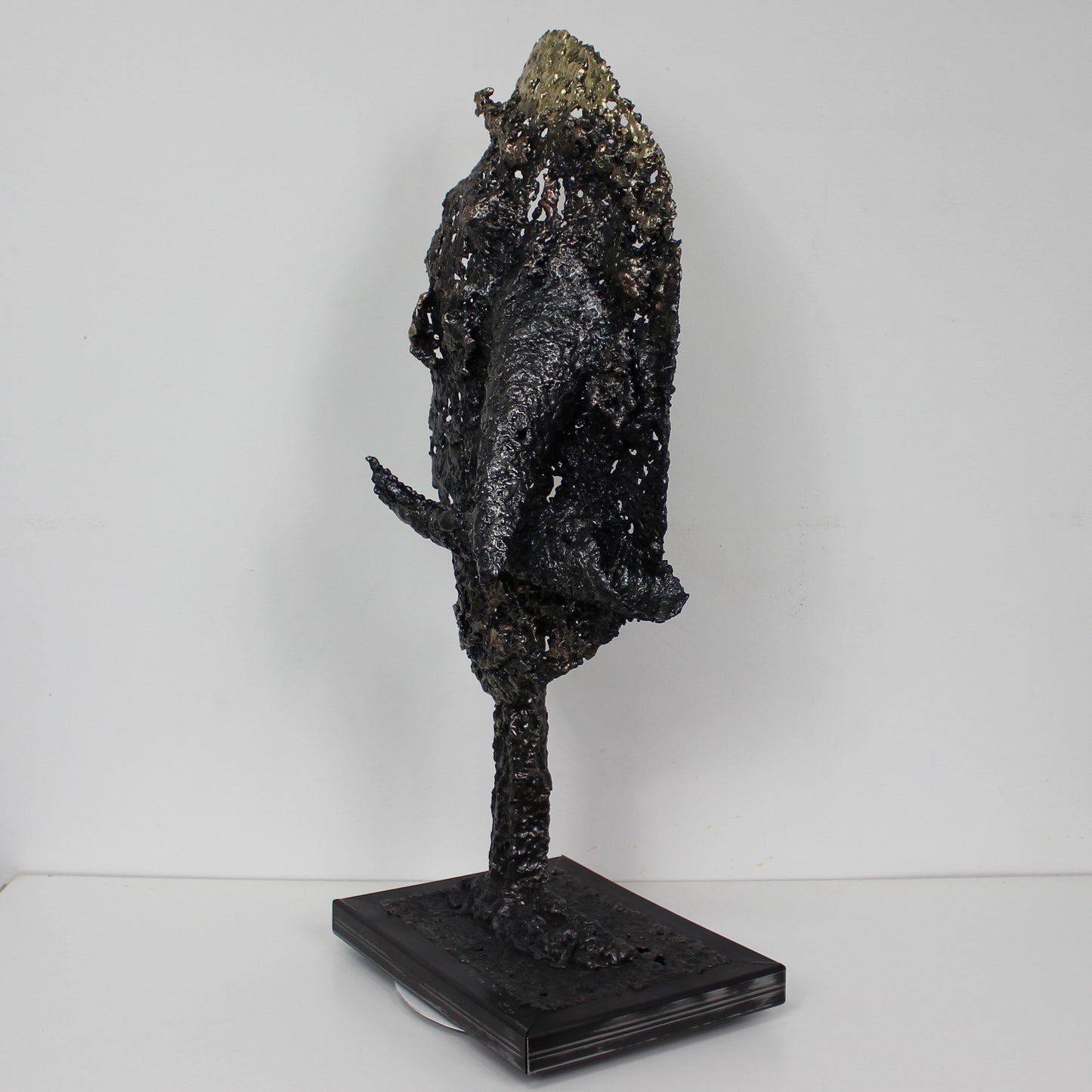 Le blond - Sculpture métal visage bronze acier laiton - Buil