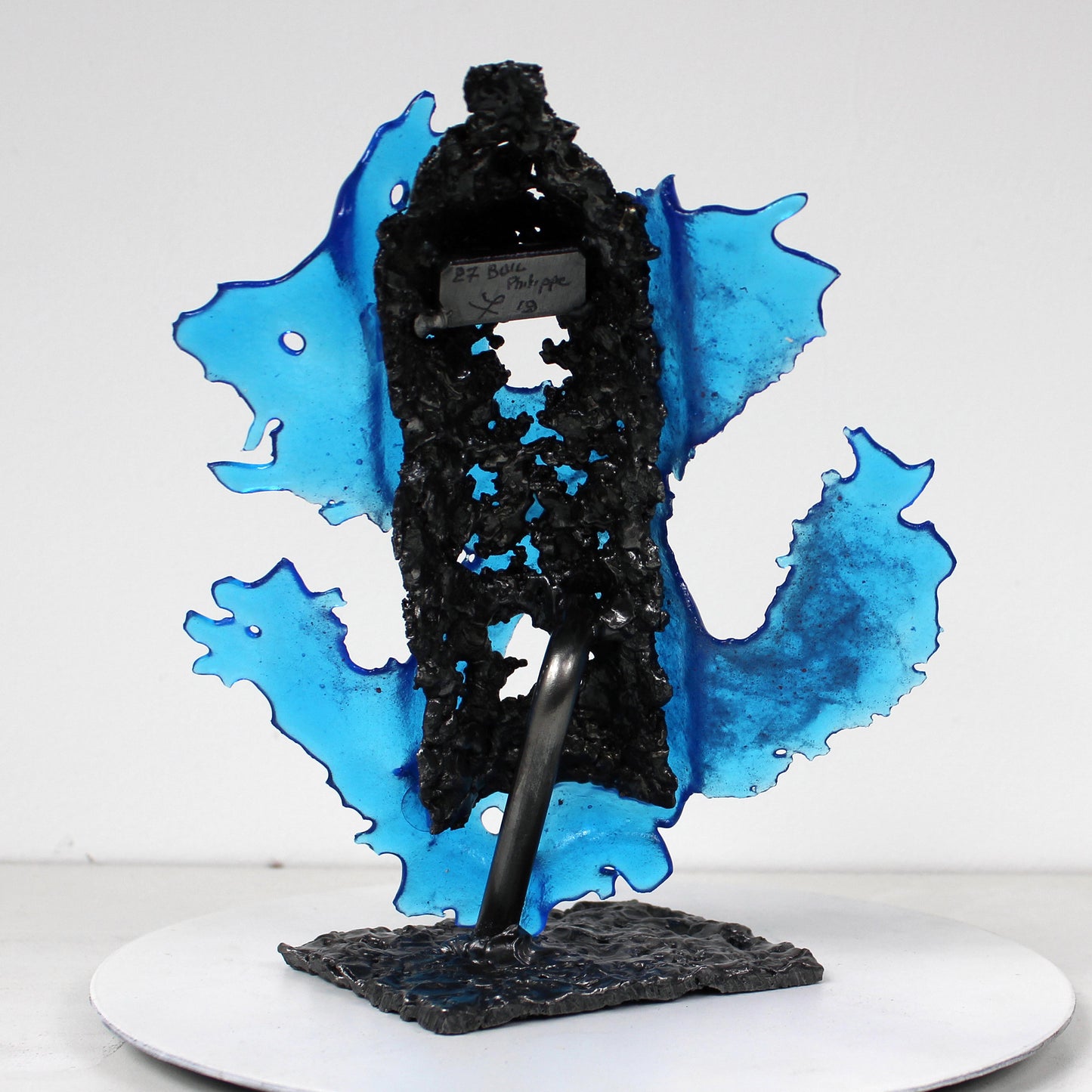 Bombe spray Bleu Mer - Sculpture pop art bombe spray en acier et verre - Buil