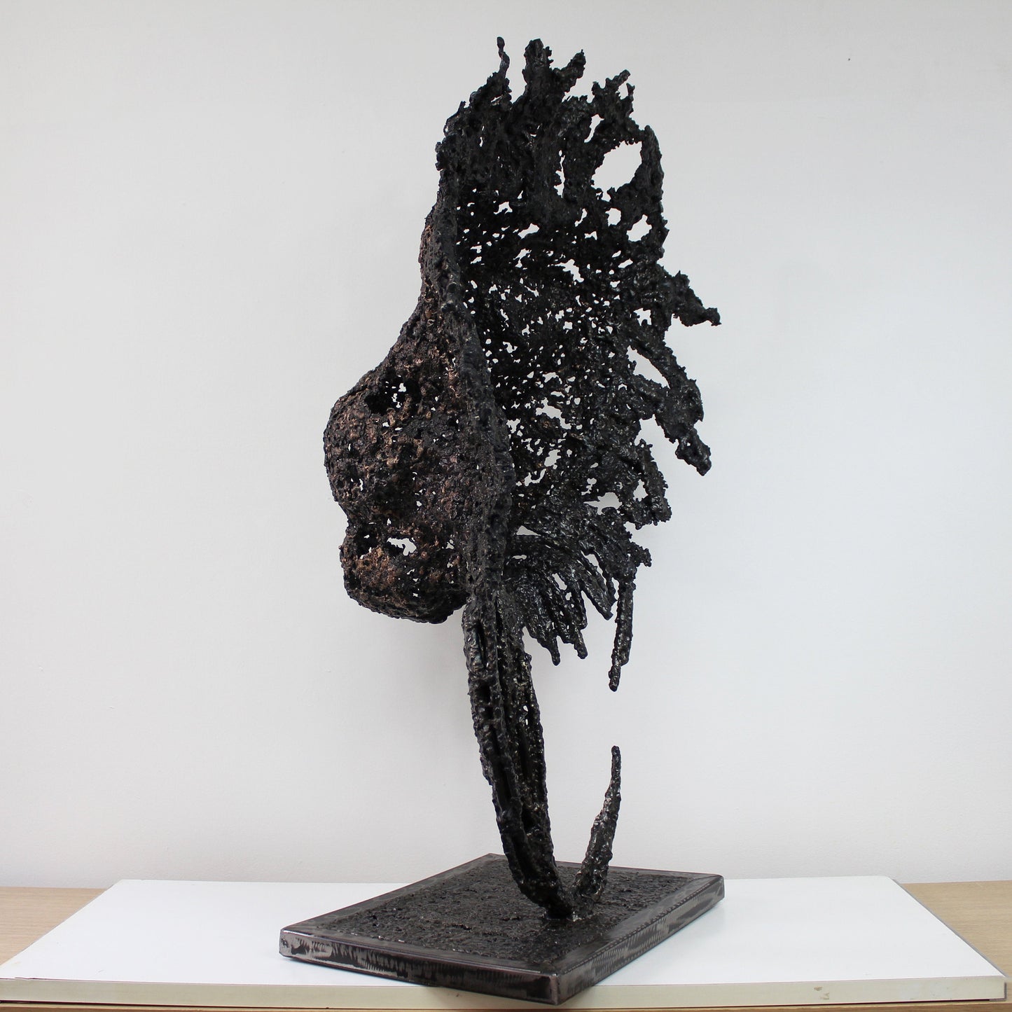 Tete de Lion - Sculpture animale tete de lion en acier bronze - Buil