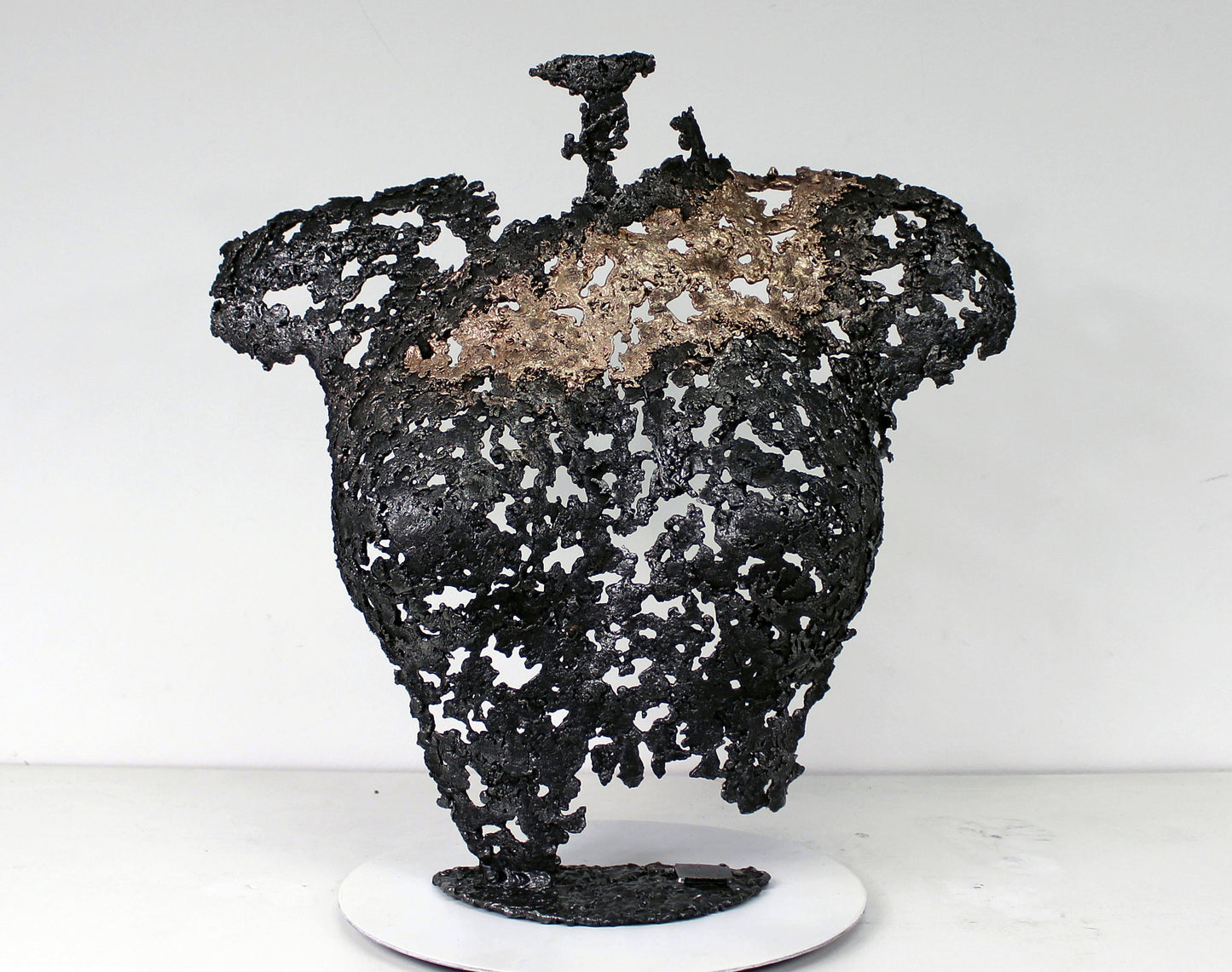 Belisama Antan - Sculpture buste femme dentelle Acier bronze - Buil