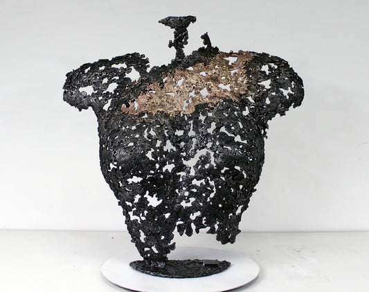 Belisama Antan - Sculpture buste femme dentelle Acier bronze - Buil