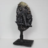 Le blond - Sculpture métal visage bronze acier laiton - Buil